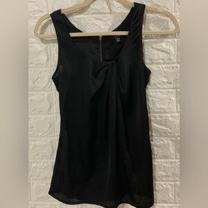 EXCELLENT CONDITION JACOB BLACK SILK SATIN RUCHED  | BACK ZIPPET | SIZE XS